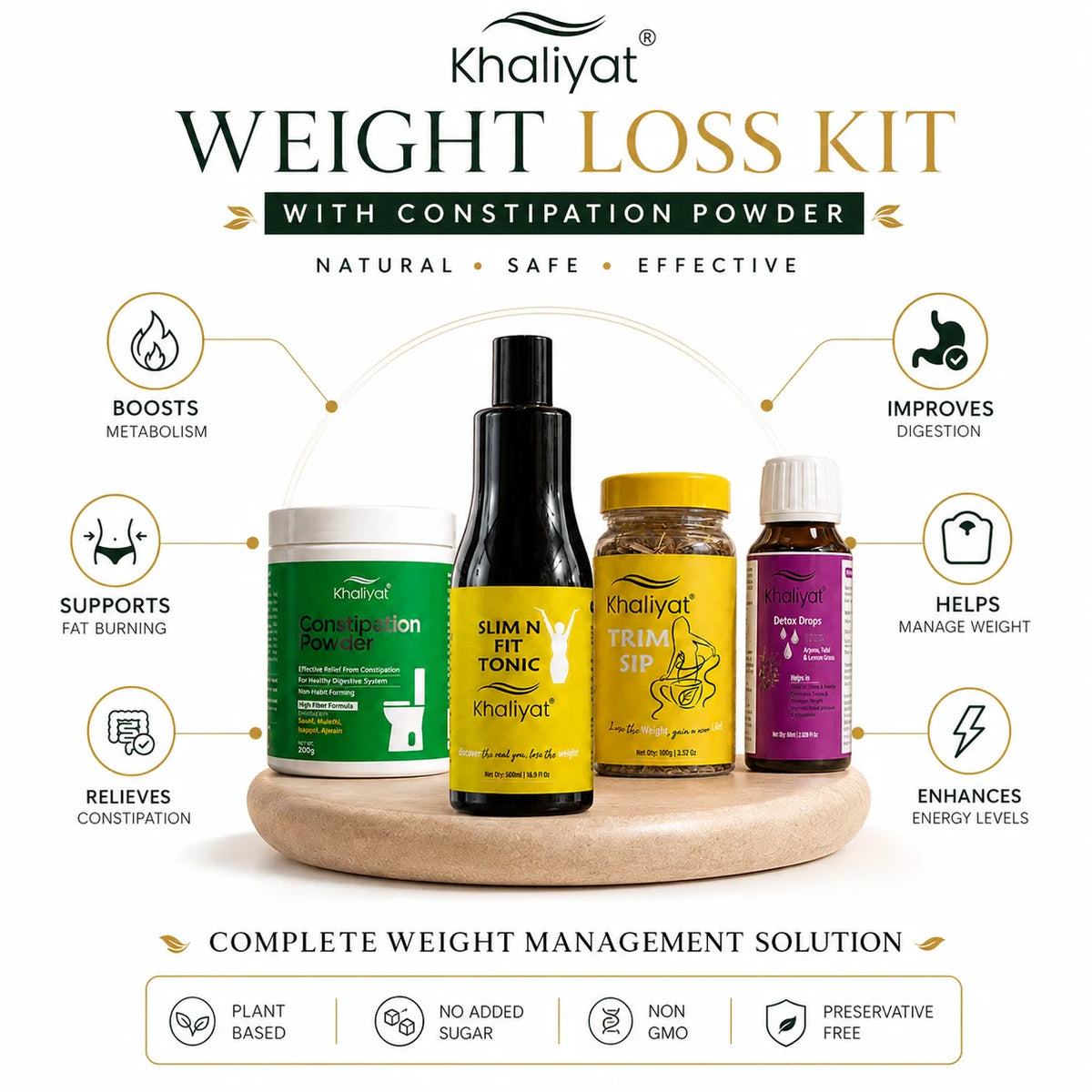 Khaliyat Weight Loss Kit with Constipation Powder
